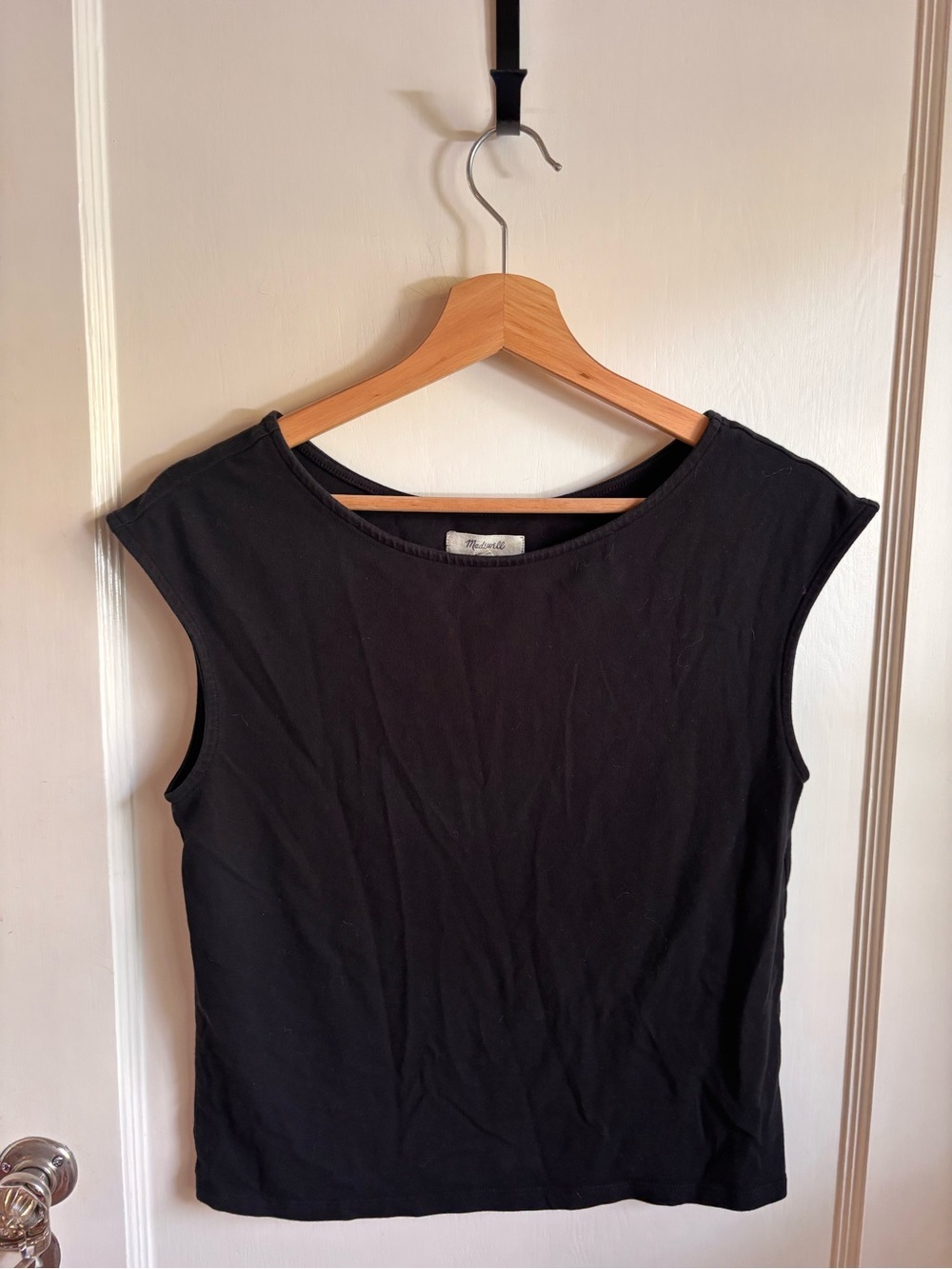 Madewell Black Cap-Sleeve Tank Top